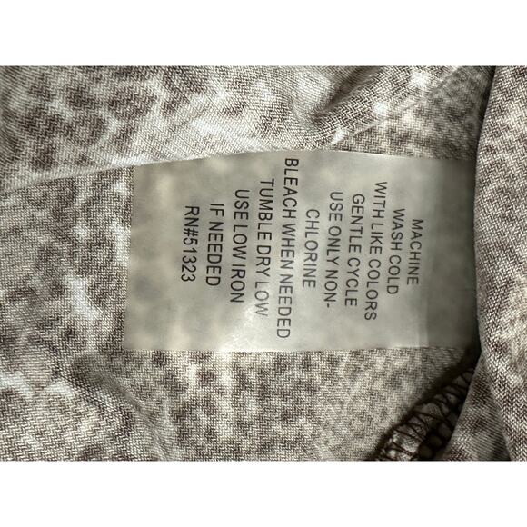 Chaus Women’s sleeveless Top Draped neck ruching Brown snakeskin M Y2K Mob wife - Picture 7 of 9